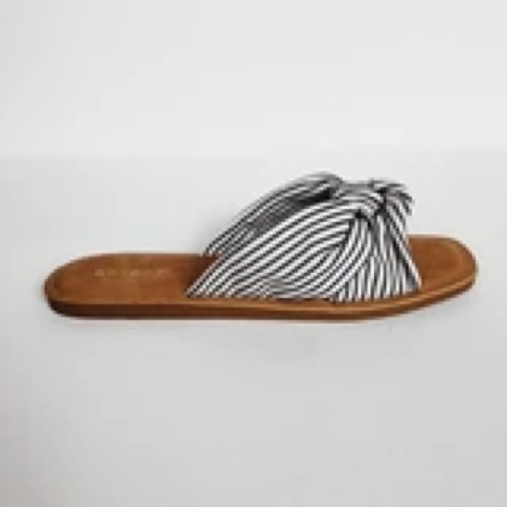 Bamboo navy and white stripe slide